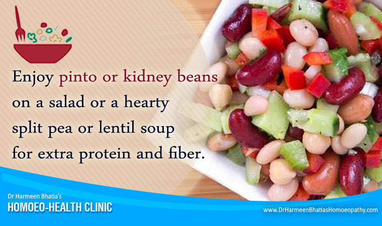 pinto or kidney beans on salad